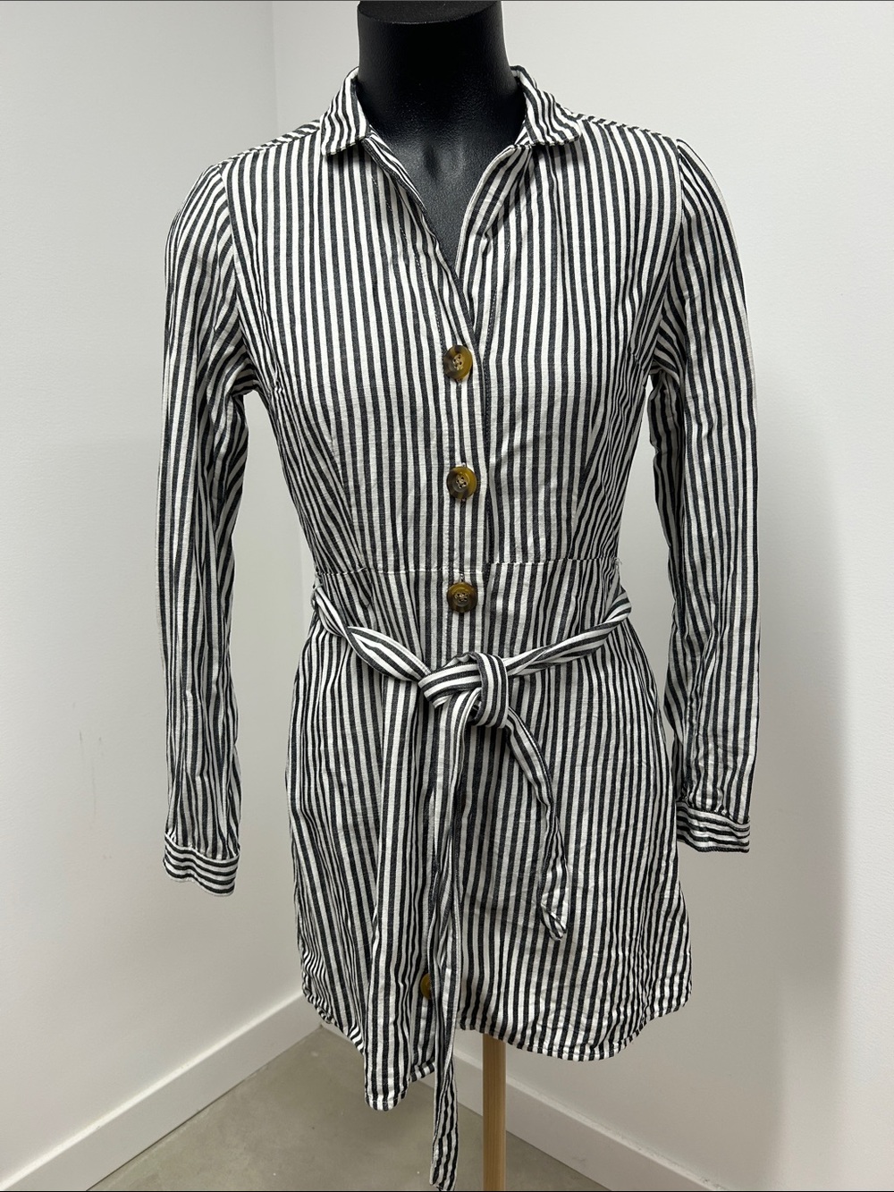 Abercrombie & Fitch Striped Button Front Shirt Dress Belted Small